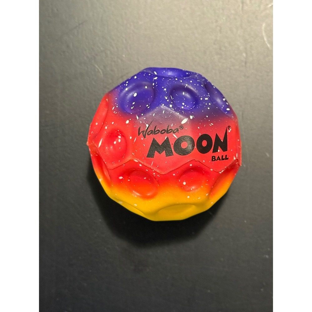 Waboba Moon Ball High Bounce Ball Multi-Color Purple Red Yellow Crater Design
